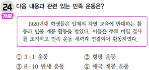 큐에듀 기본서 한국사 p.248 24번 문제,답 일치 적중률99.5%